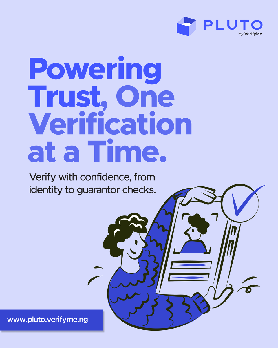 plutobyvmn's tweet image. Pluto is your smart, secure verification partner.
Whether you’re hiring, renting, or managing staff, Pluto gives you the tools   to make safer decisions.
 
  Simple
  Fast
  Reliable
 
  #PlutoVerification #DigitalTrust #SafeDecisions