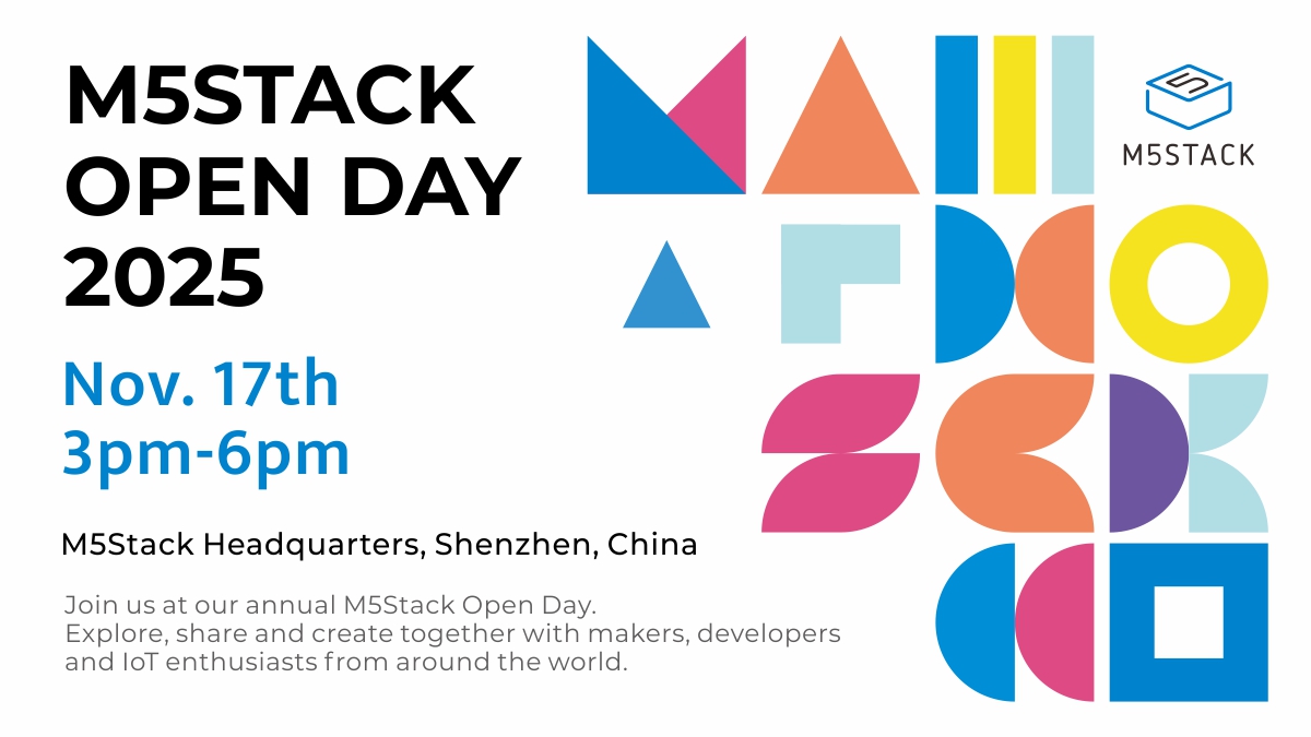 M5Stack's tweet image. 🚀 M5Stack Open Day 2025 – Call for Project Sharing!
Our Open Day sign-up has been heating up! 🔥We&apos;re looking for passionate makers, developers, and IoT innovators to share their projects on stage and inspire the community.

📅 Nov. 17th, 3–6 PM
📍 M5Stack HQ, Shenzhen, China
📢…