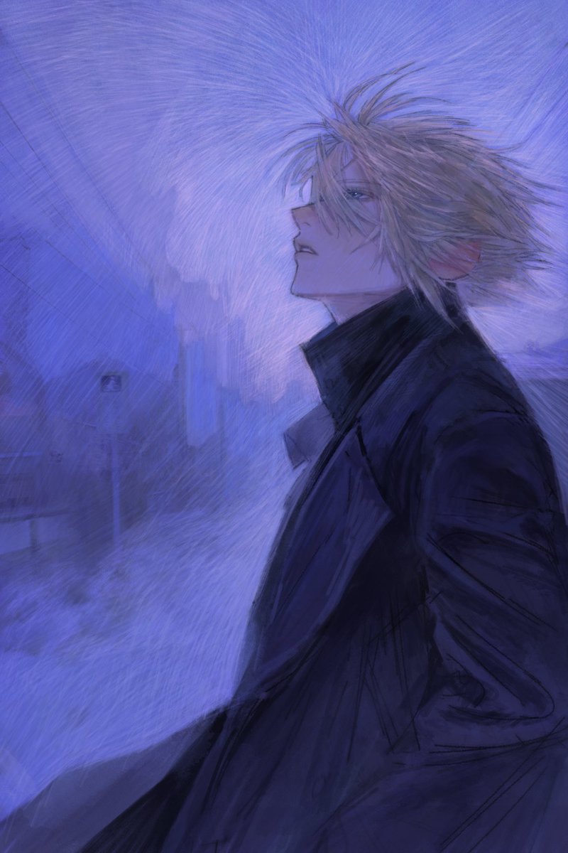 enxiakaiguan's tweet image. 夜幕降临之际 #FF7 #CloudStrife