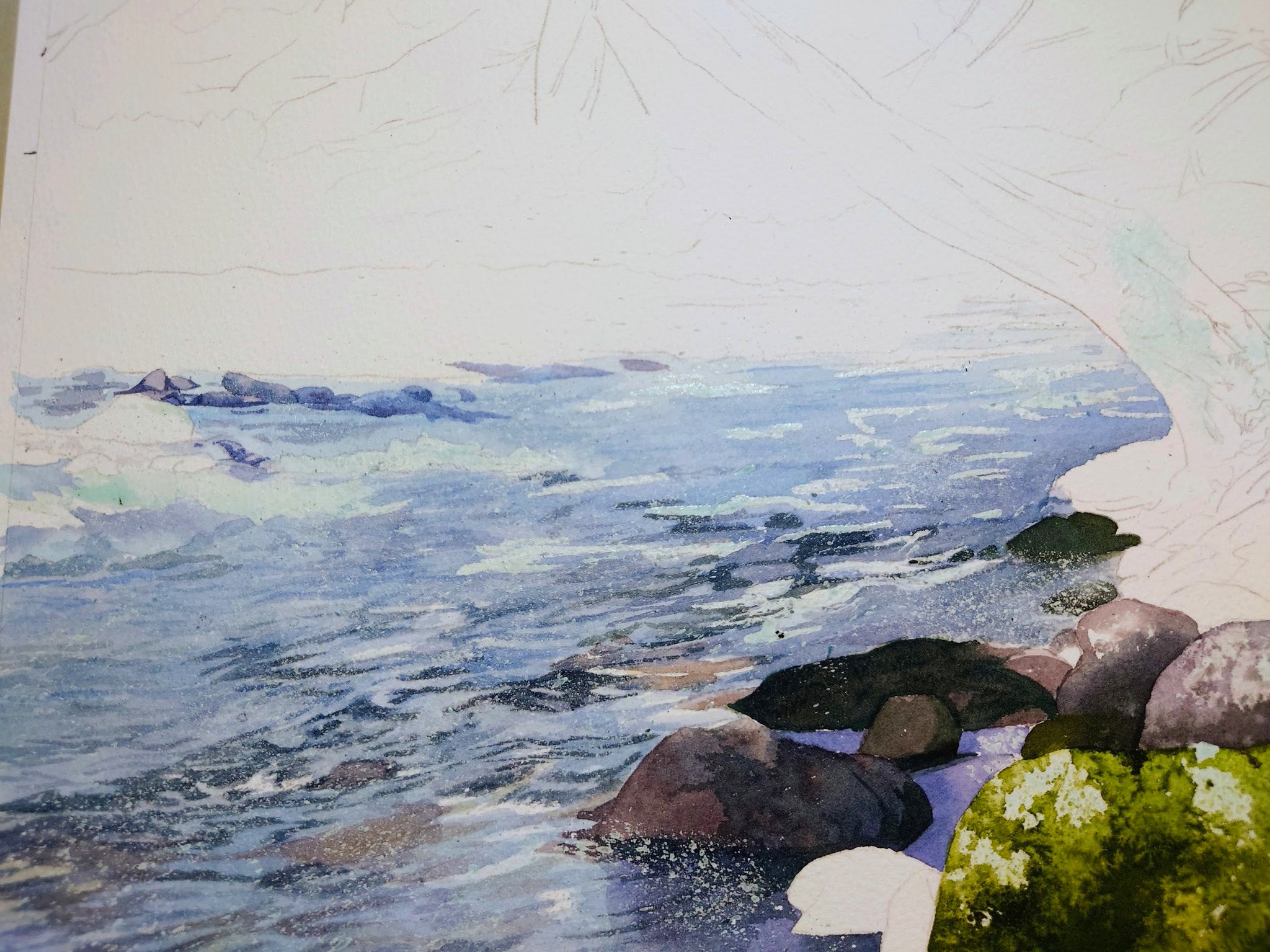 水彩画「昼餉の煙り」 小林啓子水彩 on X: 