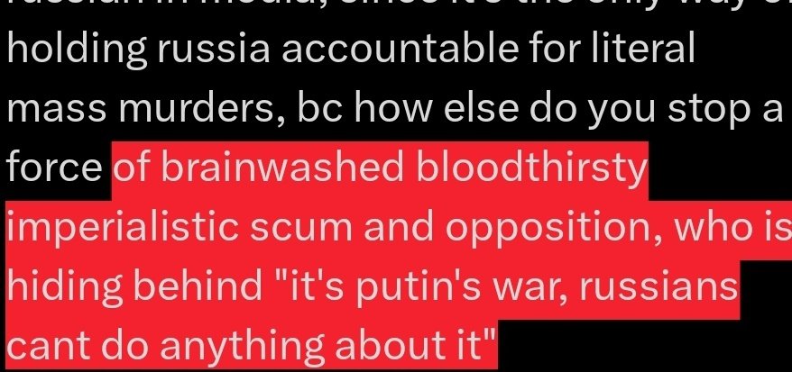 spoddumene's tweet photo. "Critically reading" rus lit but can't comprehend a concept of oppressed nations being against popularisation and therefore normalization of anything russian in media, since it's the only way of holding russia accountable for literal mass murders, bc how else do you stop a force https://t.co/WiIBdxB4E8