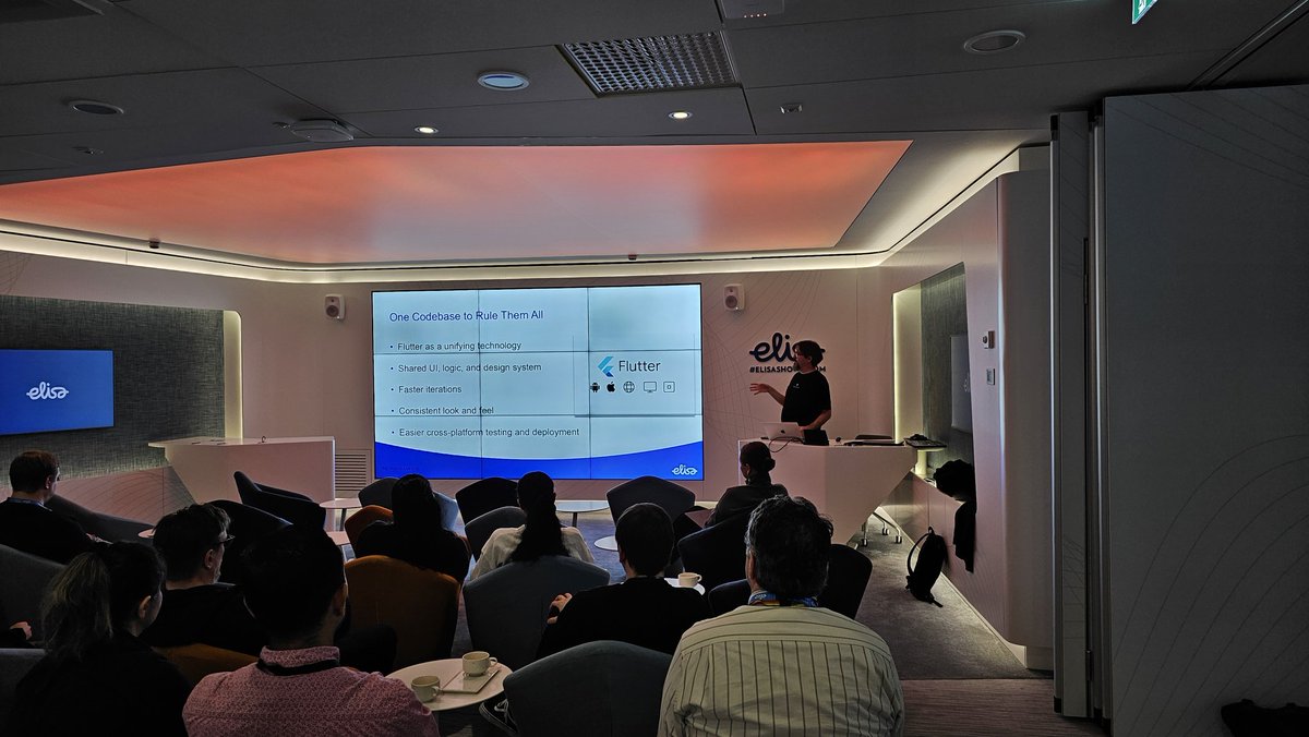 topipenttila's tweet image. The great @ASalvadorini sharing his insights on @ElisaOyj Viihde development with @FlutterDev. One codebase to rule mobile, web, TV and set-top boxes! Same experience, faster delivery.
@ElisaOyj x @woltapp
#flutter