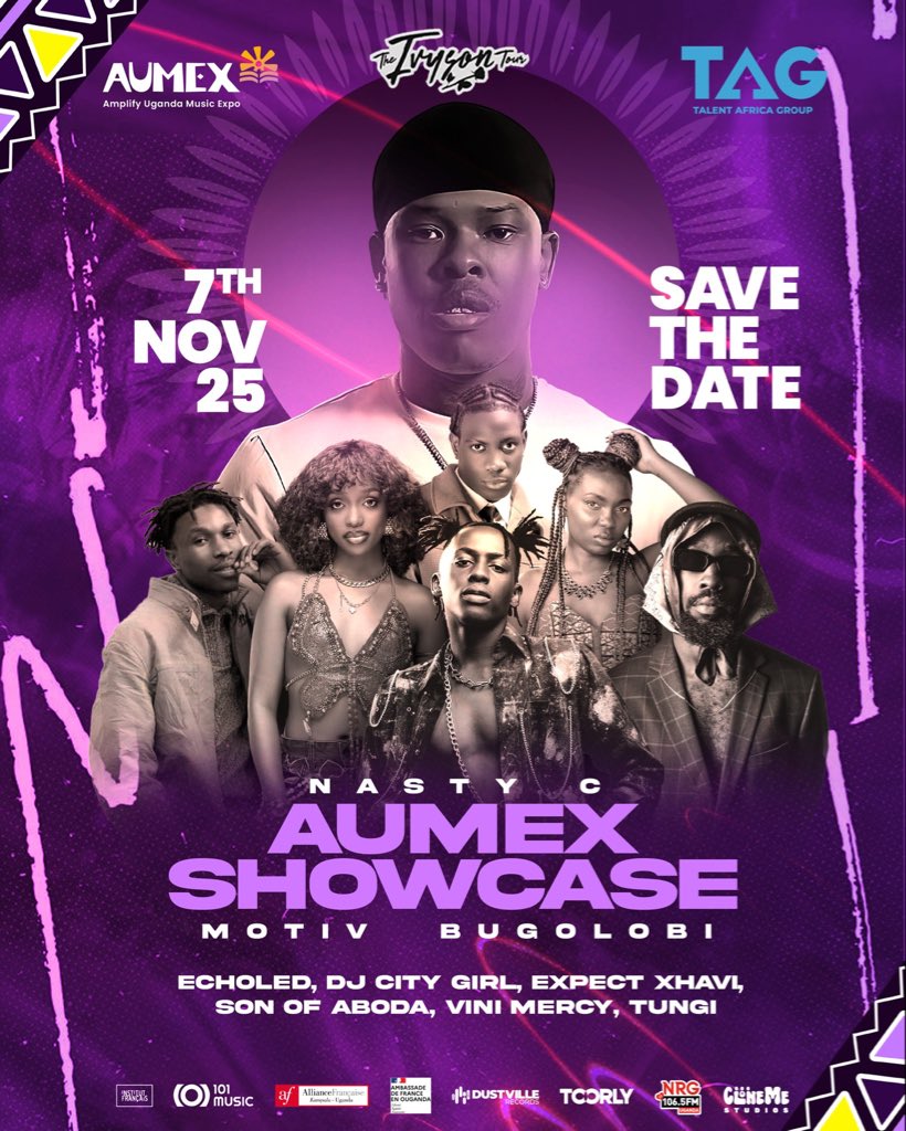 Save The Date! <a href="/aumexexpo/">aumex</a> &amp; <a href="/talentafrica/">Talent Africa Group</a> present <a href="/Nasty_CSA/">IVYSON</a> headlining #AumexShowcase at <a href="/MotivUG/">MOTIV</a> on November 7th, with <a href="/ViniMercy/">Vini</a>, <a href="/tungiwithaG/">Tungi</a>, <a href="/SonofAbodamusic/">sonofaboda</a>, <a href="/_citygirl/">Cc</a>, <a href="/ExpectXHAVI/">Expect XHAVI🐐</a> &amp; <a href="/Echoled11/">Echoled🎤</a>.