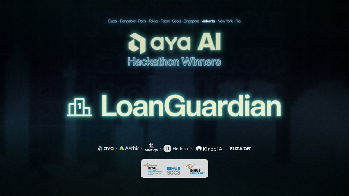 🏆 BINUS Jakarta 🇮🇩 Winners Announcement! 🏆

After a fantastic round of builds and demos from BINUS students &amp; alumni, the top spot goes to LoanGuardian <a href="/Kimchii73/">Christopher H.G</a> 🎉

Huge kudos to all the teams who shipped, pitched, and pushed through 🙌

Big thanks to <a href="/BINUS_UNIV/">BINUS UNIVERSITY</a> and to our