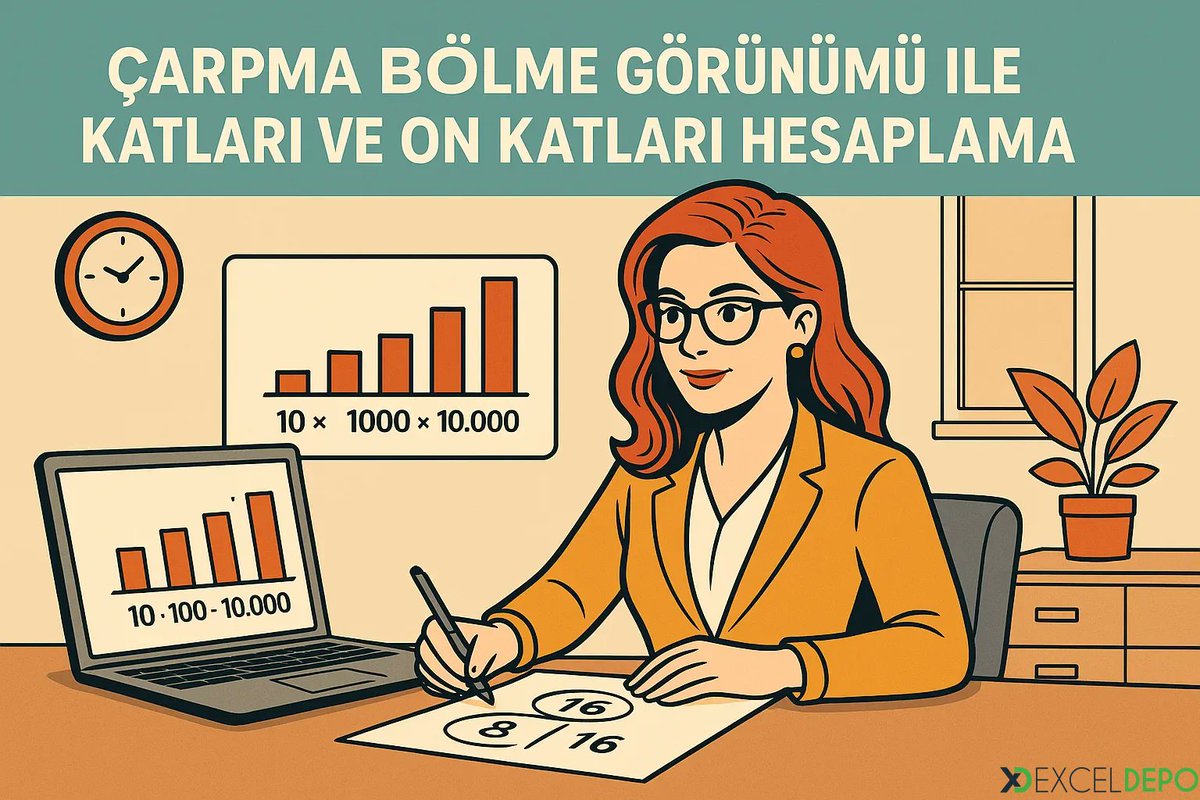 ExcelDepo's tweet image. excelindir.com/carpma-bolme-g… 
Çarpma Bölme Görünümü ile Katları ve On Katları Hesaplama, bölme ve çarpma işlemlerinin hücre görünümünü merkez almayı öğretmektedir. 
excelindir.com/carpma-bolme-g…