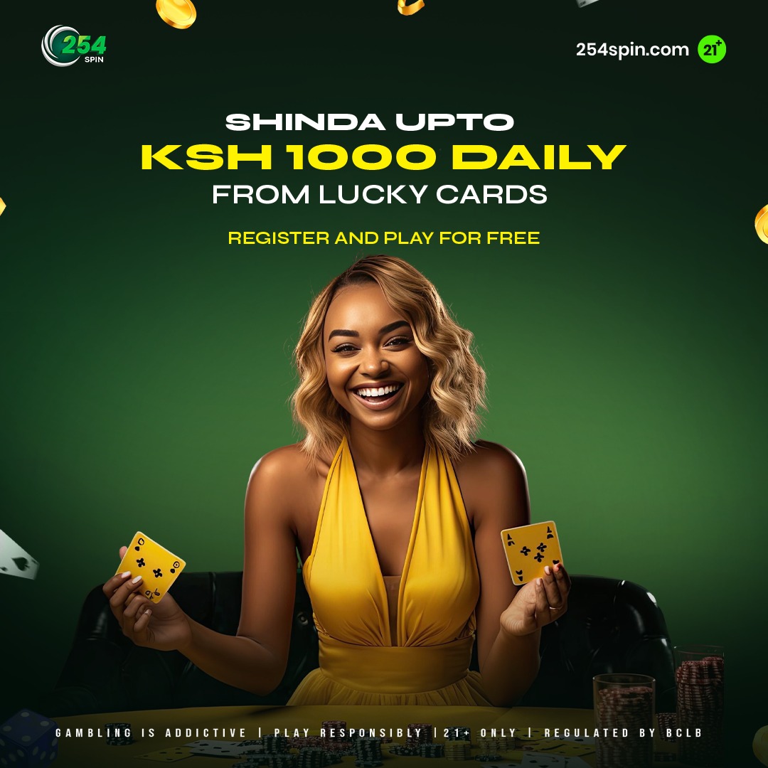 Lucky Cards can award up to Ksh 1000 per day. Cheza 254Spin Ushinde and spin daily to increase your winnings and experience interactive gameplay #Play254SpinCasino Fly254Spin Aviator WinRepeat