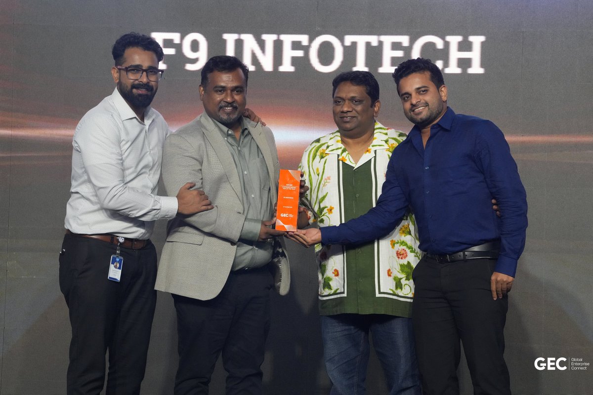 F9Infotech's tweet photo. 🏆 F9 INFOTECH wins Customer-Centric MSP of the Year at GEC Awards 2025!

Leading with Cloud innovation, Cybersecurity strength, &amp; 24×7 SOC excellence—driving transformation with trust &amp; resilience.

#F9Infotech #GECAwards2025 #TopMSP #CyberSecurity #Cloud #SOC https://t.co/l5y5scueOa