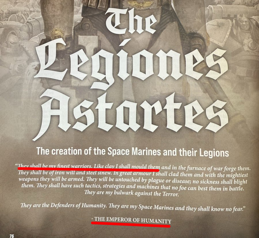 GreysLibrary's tweet image. 【ウォーハンマー速報】カストーデス性別騒動、再び勃発！女スペースマリーン示唆

2024年4月、ホワイトドワーフ誌に「女性のカストーデスの存在」が歴史上初めて記載される。
　　　　　　　　　↓
多くの設定忠実派が猛攻反発、ネット炎上大騒ぎヘレシー
　　　　　　　　　↓…