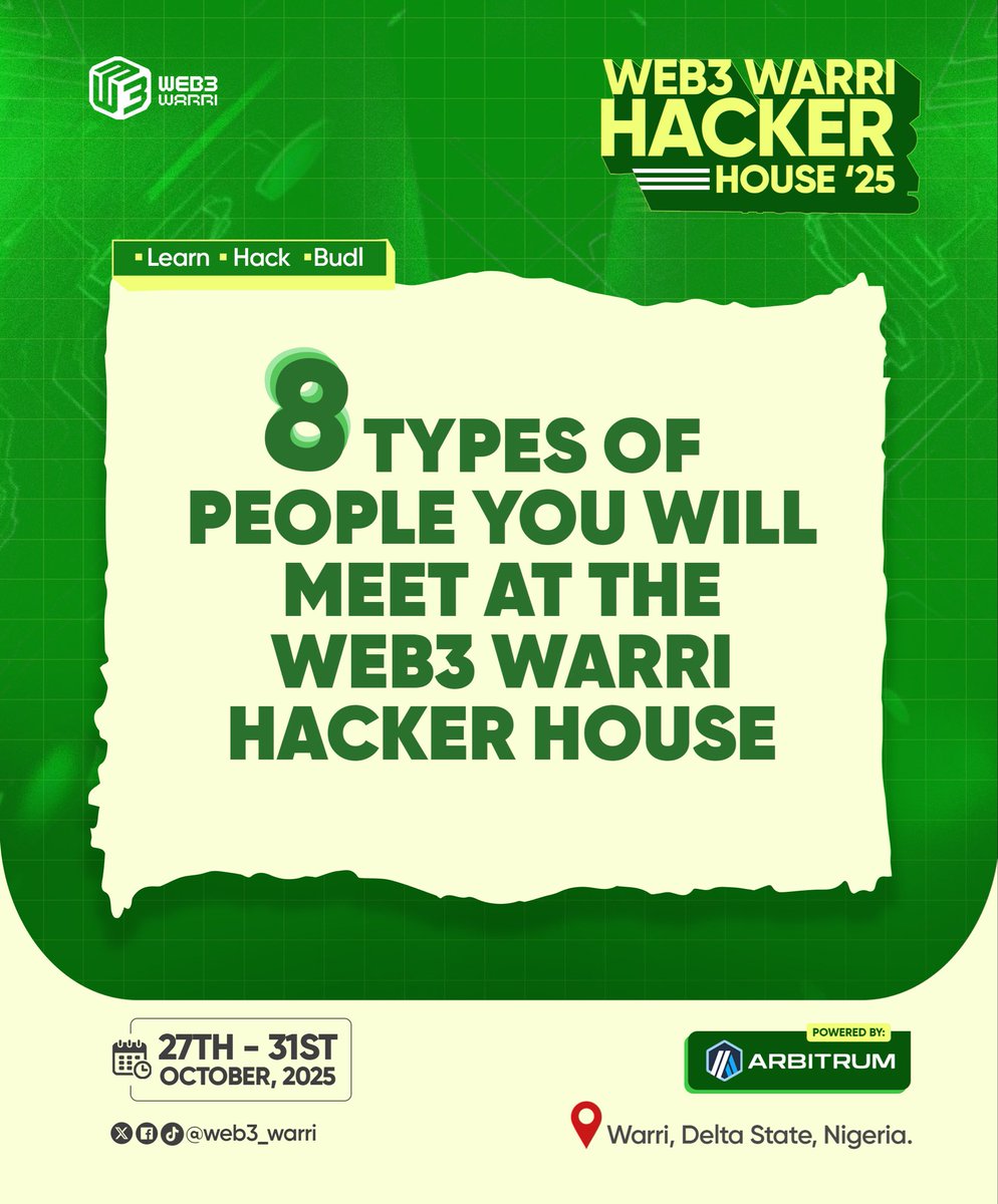 web3_warri's tweet image. The eight types of people you will meet at web3 Warri Hacker House and Hackathon
Plot twist this is not the admin’s handwriting 😄
