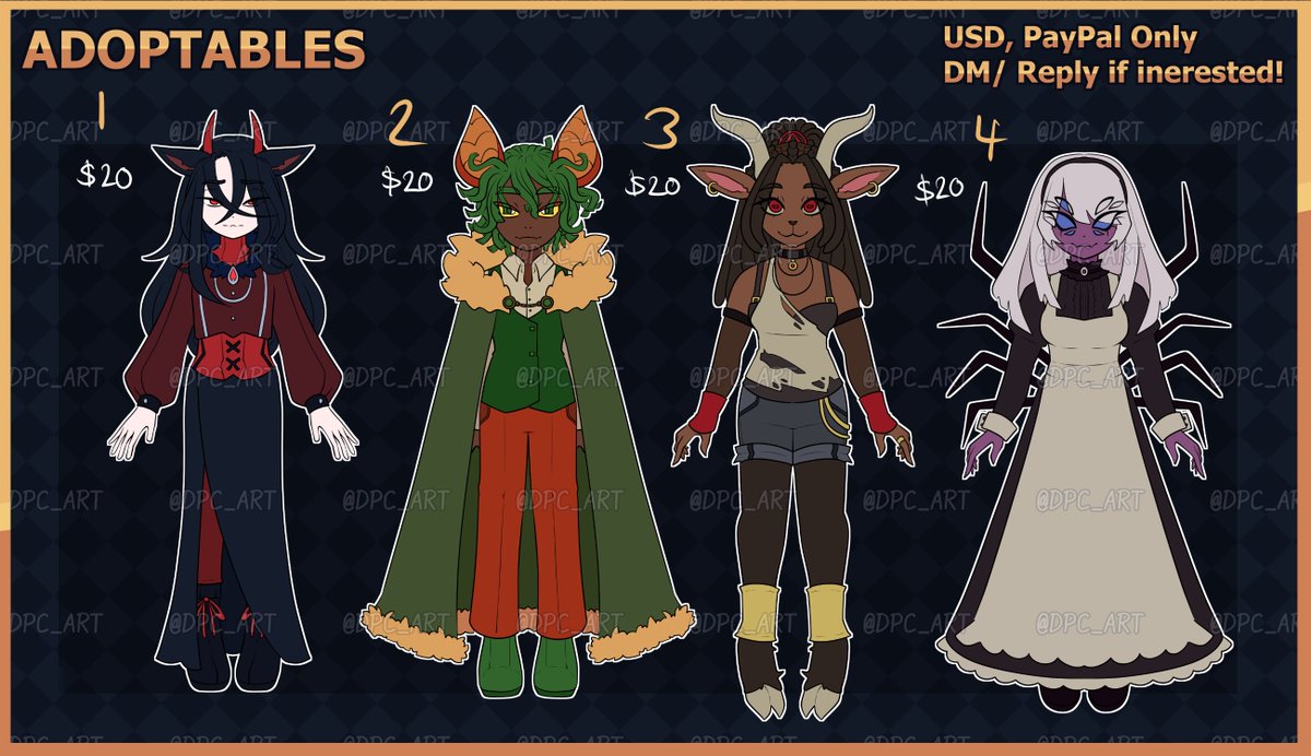 DPC_Adopts's tweet image. 《HALLOWEEN ADOPTABLES》 

Im soooo weak for cute halloween shit

#adoptables #adopts #oc #characterdesign #ocsale #ArtistOnTwitter #digitalart #adoptme #pta #fantasyart #dndadopt #dnd