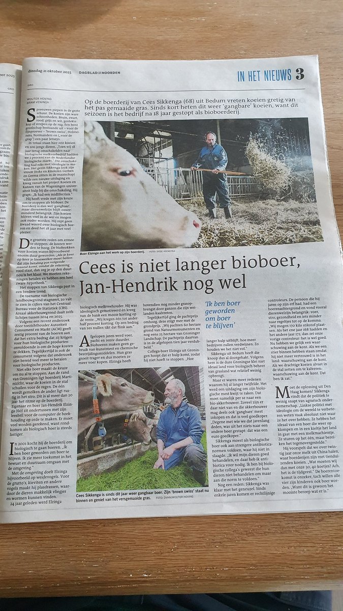 Mooi verhaal van 2 bioboeren. Geven duidelijk aan waar de knelpunten liggen om biologisch te boeren.