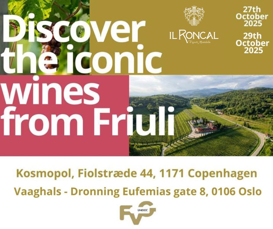 il_roncal's tweet photo. #IlRoncal in #Copenhagen and #Oslo! Come and taste our wines: 
https://t.co/kVC5QeYisf
#friuli #winesofitaly #wines #winetasting #colliorientali https://t.co/Rvr0bXqxtN