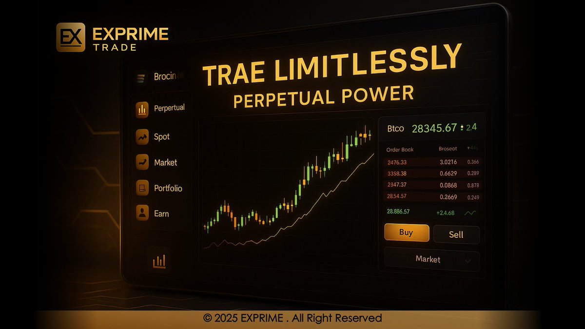 exprime_trade's tweet photo. Most memecoins are built on hype.
$EXPRIME is built on power  the Exprime Trade platform ⚡
→ Perpetual trading
→ AI-driven insights
→ Real ecosystem value

#ExprimeTrade #DEX #Perpetuals #DeFi #Solana #Crypto #Trading #CryptoLaunch #NextMoonShot #pumpfun #DexScreener #Coingecko