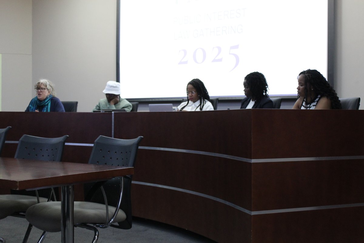 Our first session of the day is “Countering dangerous narratives from the state to protect human rights” 

The panel features <a href="/LaurenARoyston/">Lauren A Royston</a> of <a href="/SERI_RightsSA/">SERI</a>, Thami Nkosi of <a href="/CentreEnvRights/">Centre for Environmental Rights</a>, Zamantungwa Mbeki of <a href="/SAHRCommission/">SAHRCommission</a>, <a href="/Nomatter_N/">Nomatter Ndebele</a> and facilitated by <a href="/PalesaMadi1/">Palesa Madi</a>