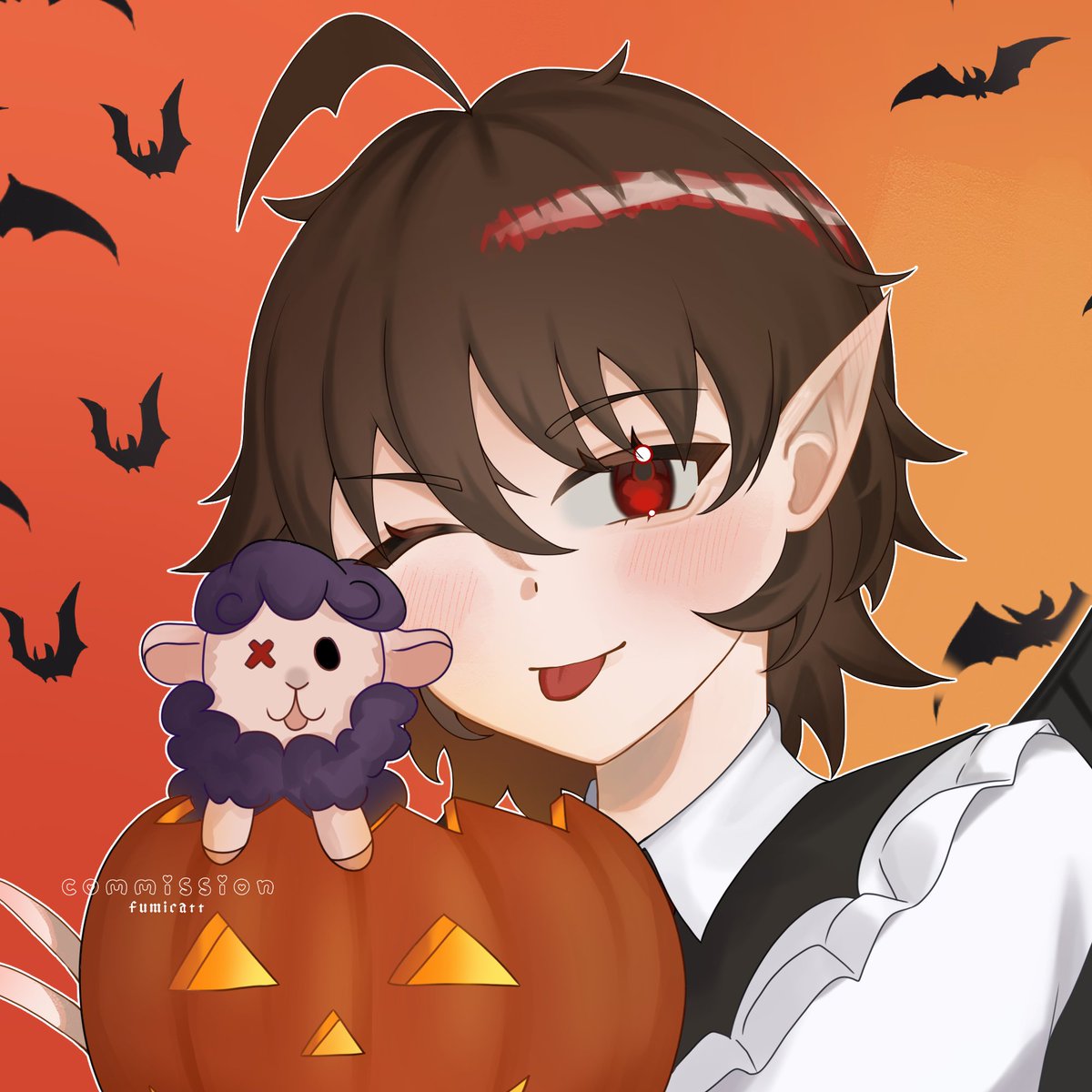 Halloween! skeb headshot for <a href="/itsvannpyre/">Vannpyre | UNvampire VTuber 🩸➕</a> ! i cant thank u enough T_T
#VGenComm