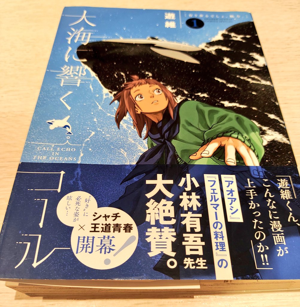 仕事でいる本を買うのに送料合わせも兼ねて、シャチ大好きのうちの小3でも読めるかなと、大海に響くコール1巻買ってみた。私自身は漫画を読む習慣がなくむしろ苦手(登場人物が多くなると区別しづらく、小説の文字情報の方が処理しやすい)だけどなんとか読めた。シャチの絵きれい。小3に差し上げよう。