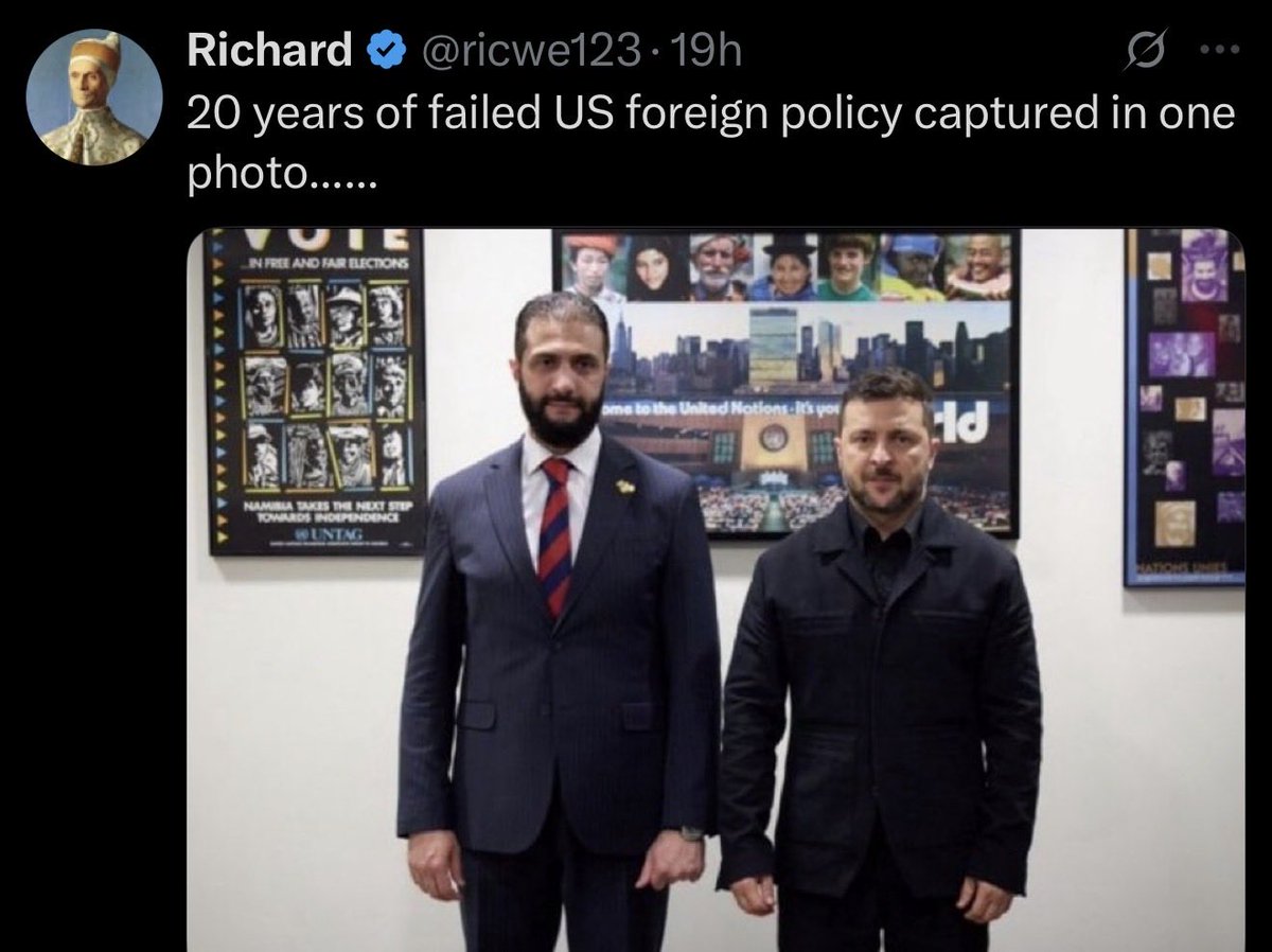 Weirdly, this is actually 20 years of failed Russian foreign policy captured in one photo.