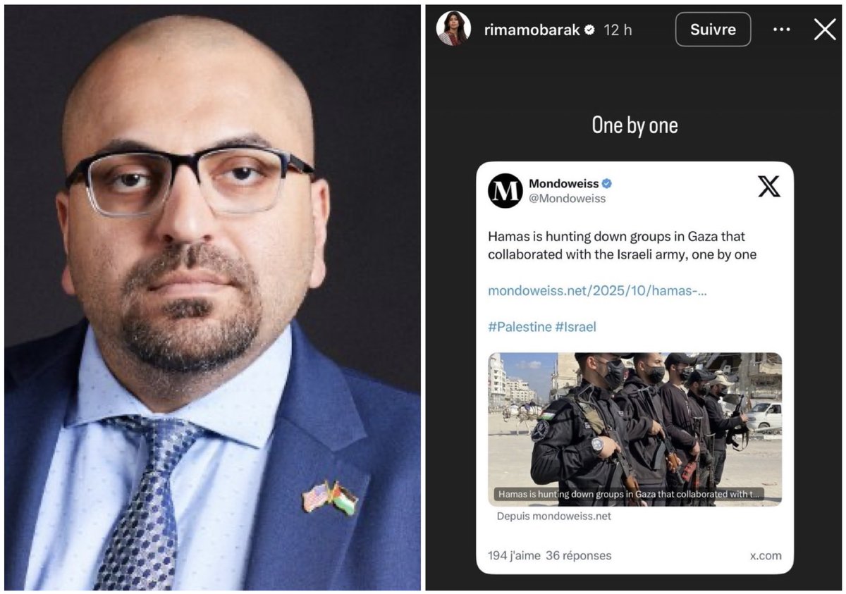 JeremBenhaim's tweet image. Ahmed Fouad Alkhatib, militant américain pour la paix, né à Gaza, a réagi très fortement sur X à la story honteuse de Rima Hassan sur Instagram, soutenant la traque du Hamas contre des Gazaouis soupçonnés d’avoir « collaboré » avec Israël :
« Cette méprisable et horrible…