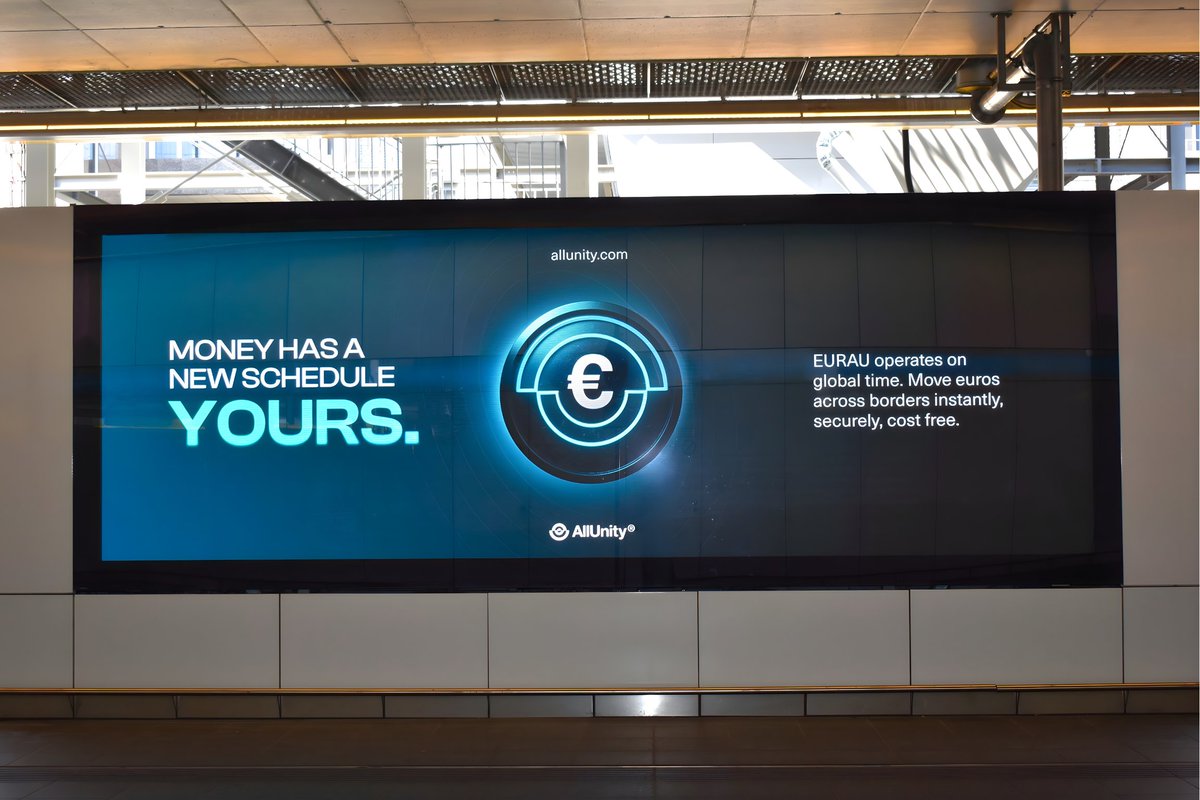 Money has a new schedule. Yours. ⚡

EURAU operates on global time. Move euros across borders instantly, securely, cost free.

✈️📍Our very first OOH ad hit Frankfurt Airport this year. Watch this space, more to come in 2026!

📣 Start the debate: modern rails vs old excuses.