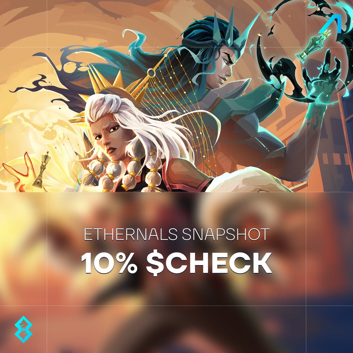 AnichessGame's tweet image. Ethernals Snapshot in 24 hours — Oct 23, 08:00 UTC / 16:00 HKT
10% of $CHECK is reserved for 960 Ethernals.
Hold all your Ethernals in one wallet to stay eligible for the quantity bonus unlocking at TGE.
CHECK your stash before the snapshot 👇