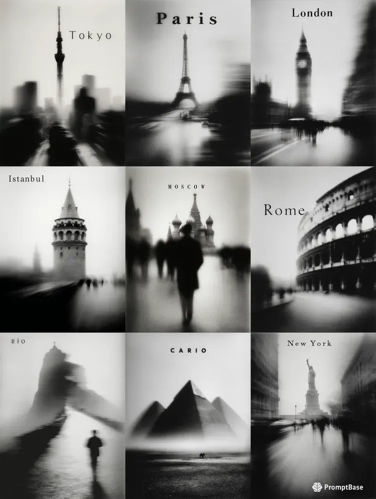 promptbase's tweet image. Blurred City Vibes Digital Art by celil using Midjourney 🌆