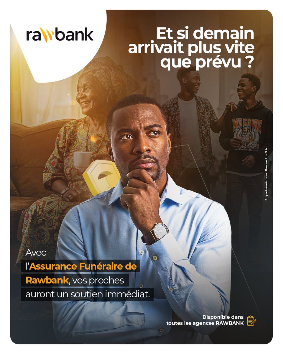 Profitez de l’Assurance Funéraire de Rawbank, disponible dans toutes les agences.

Pour en savoir plus 👉 shorturl.at/dkaA0

#Rawbank #AssuranceFunéraire #kimia