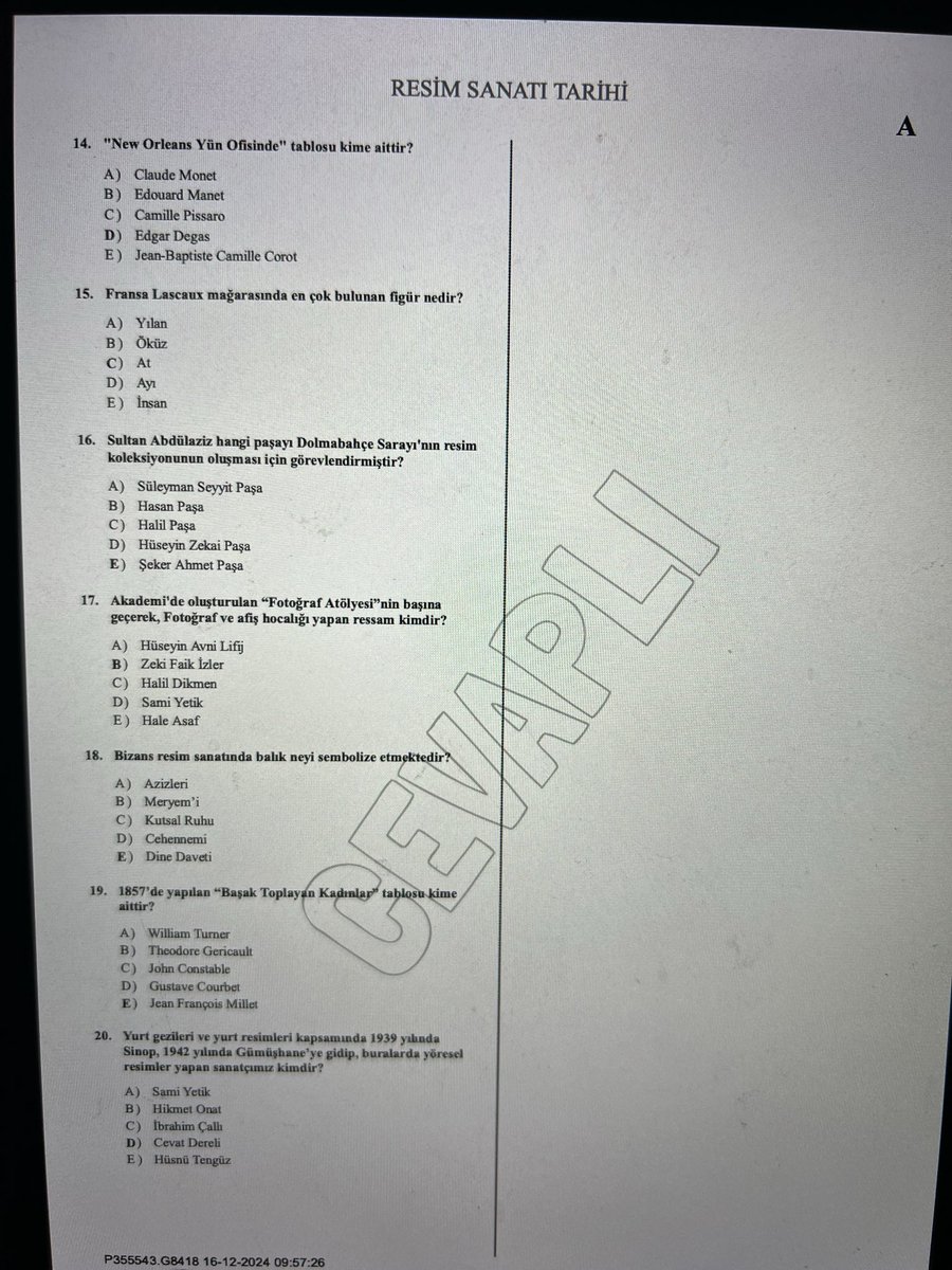 HulyaApohan's tweet image. #Auzef #bizansmimarisisanatı #resimsanatıtarihi #vizesoruları #Finalsoruları #istanbulüniversitesi #Vize #Final
Tüm öğrencilere hayırlı olsun