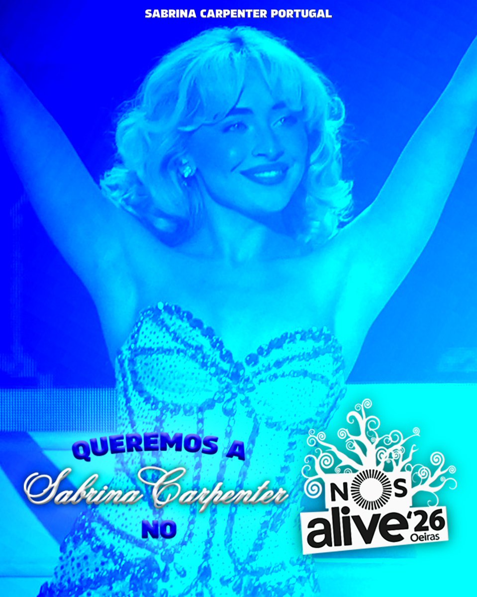 sabcarpenterpt's tweet image. 🎤 Queremos a Sabrina Carpenter no @NOS_Alive 2026! Ajudem-nos a realizar o sonho de ver a Sabrina ao vivo em Portugal — estamos prontos para a receber de braços abertos! 🇵🇹✨
#SabrinaNoNOSAlive #PortugalLovesSabrina