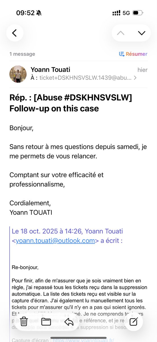 YoannTui's tweet photo. @ovh_support_fr Le service abuse d’@OVHcloud @OVHcloud_FR est extrêmement et rencontre de nombreux bugs dans la gestion des tickets. Et n’est même pas en mesure de fournir les éléments à supprimer. https://t.co/yO85lZyapD