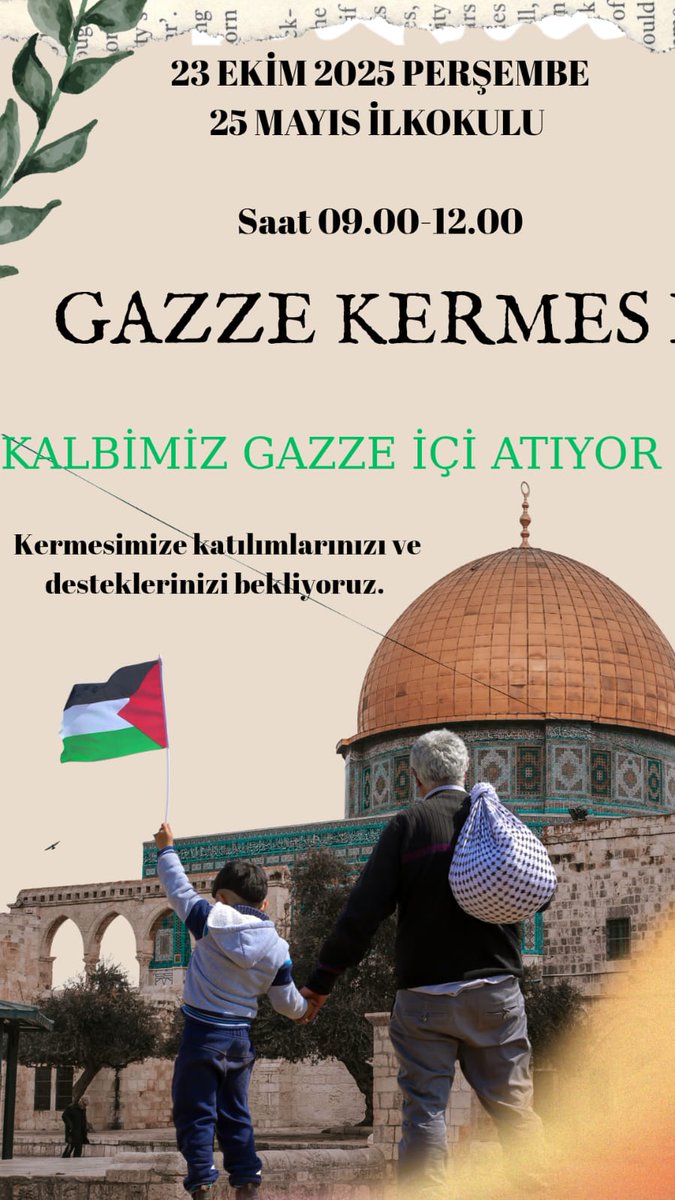 İlçemiz genelinde Gazze’de yaşanan insanlık dramına dikkat çekmek ve kardeşlerimize destek olmak amacıyla okullarımız tarafından Gazze’ye Destek Kermesleri düzenleniyor.
Emeği geçen herkese teşekkür ediyor, duyarlı halkımızı bu anlamlı etkinliğe destek olmaya davet ediyoruz. 💚🇵🇸