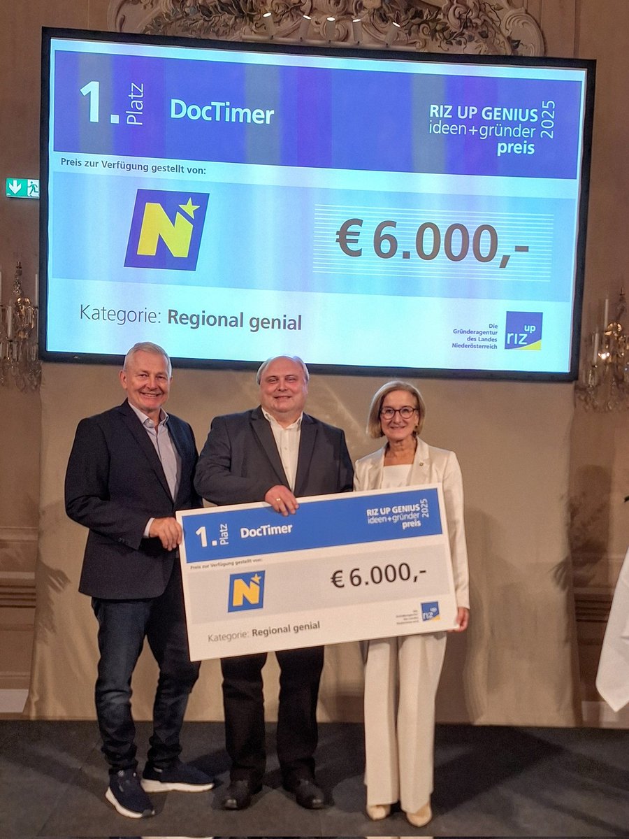 Wöd, sagte NÖ-Landeschefin Johanna Mikl-Leitner angesichts der Projekte zum riz up GENIUS Ideen- und Gründerpreis 2025. In 4 Kategorien wurden die Gewinner ermittelt. Darunter DocTimer, Hühnermistpellets + tragbarer Mini-Defibrillator. Supi.