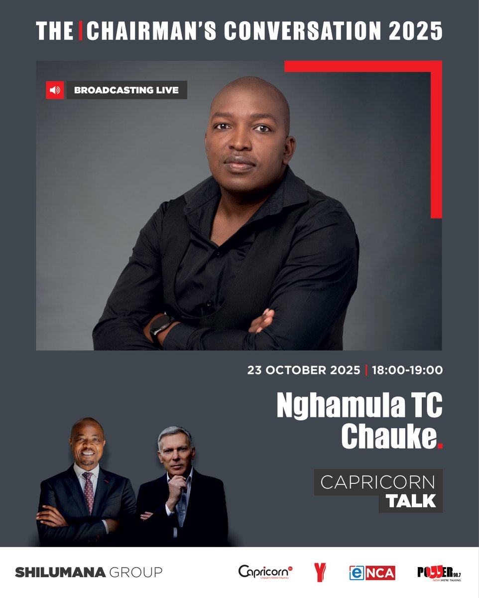 Capricorn FM (@capricornfm) on Twitter photo Listen to the #CapricornDrive and #CapricornTalk tomorrow as both <a href="/DjComplexion/">DJ Complexion</a> and <a href="/Nghamula/">Nghamula Teecee</a> will be broadcasting LIVE from #TheChairmansConversation 2025 to build up to the most anticipated conversation under the theme; The POWER Of Now!
📻 | Set a reminder and listen in here; Listen to the #CapricornDrive and #CapricornTalk tomorrow as both <a href="/DjComplexion/">DJ Complexion</a> and <a href="/Nghamula/">Nghamula Teecee</a> will be broadcasting LIVE from #TheChairmansConversation 2025 to build up to the most anticipated conversation under the theme; The POWER Of Now!
📻 | Set a reminder and listen in here;