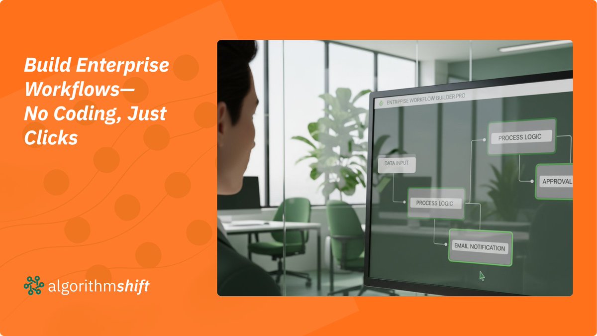 algorithmshift's tweet image. Skip the code, unleash your workflow!
Algorithm Shift brings AI-powered automation and drag-and-drop design to enterprise apps.
Discover the platform → algorithmshift.ai
#NoCode #LowCode #Automation #AI #Workflow #EnterpriseTech #AlgorithmShift