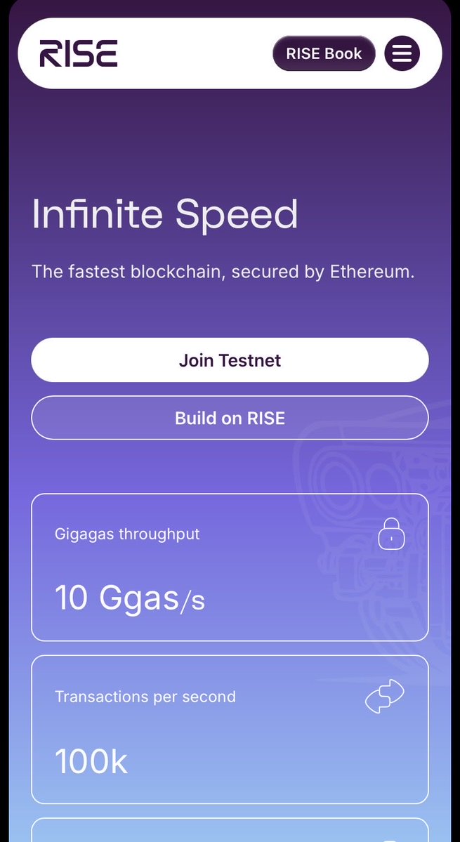 gemilchevy's tweet image. RISE Testnet Stats 🚀
•50k+ Transactions Per Second
•&lt;10ms Latency
•2 Gigagas/s throughput
Explore live data on the RISE Blockscout Explorer:
🔍 Testnet Explorer
Transparency is key. See the network grow in real-time.
#BlockchainAnalytics #Web3 #RISEChain