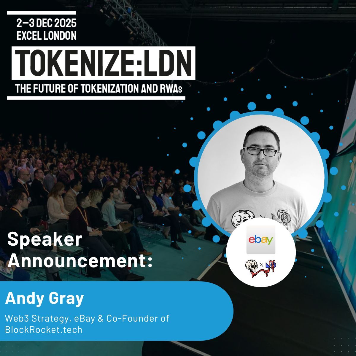 💡 What’s next for Web3, NFTs &amp; decentralisation?

Andy Gray, Web3 Strategy at eBay &amp; Co-Founder of BlockRocket, joins #TokenizeLDN.

📅 2–3 Dec. London
🎟 tokenize-event.com

#Web3 #NFTs #Blockchain #eBay #Innovation #RWA