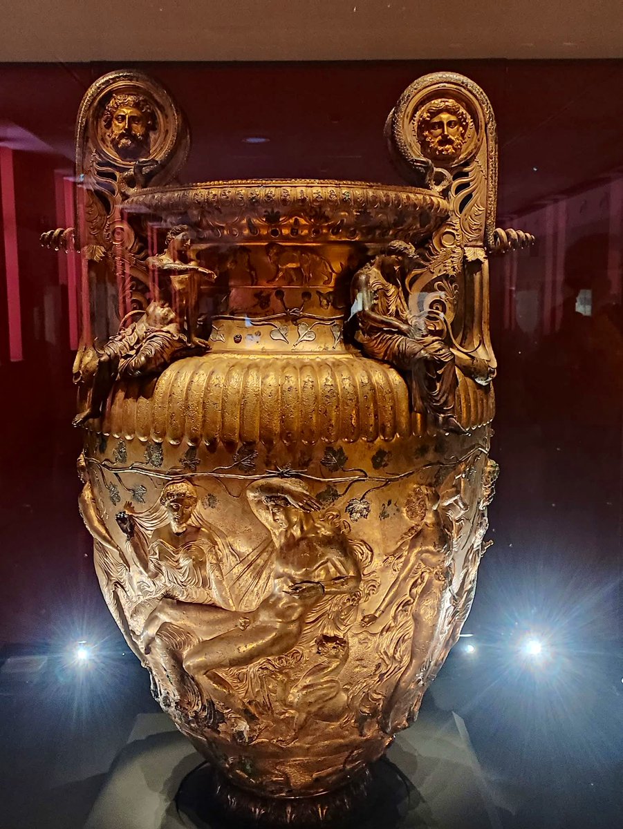 The Derveni crater. Treasure of Thessaly, Macedonia, Thessaloniki Archaeological Museum. A unique large crater of ancient Greek art.

Discovered in the village of Derveni, late 4th century BC.

The crater's interior reveals a complex language of ancient Greek craftsmanship.