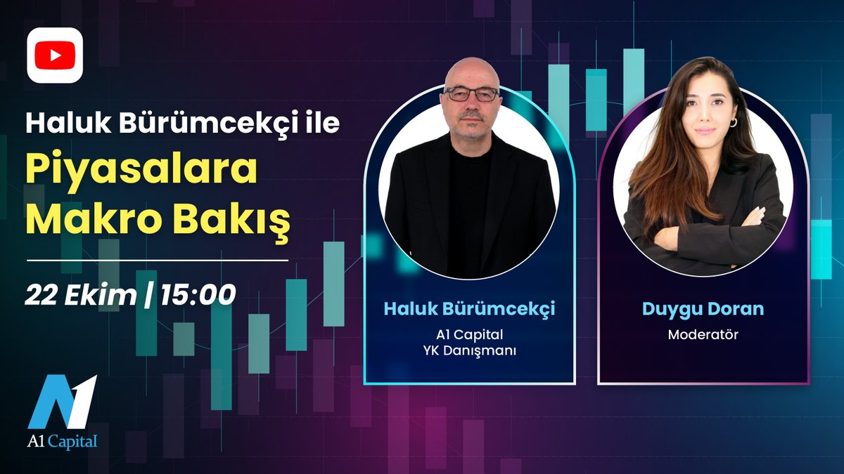 📈 Piyasalara Makro Bakış 📉

Para ve sermaye piyasaları ile ilgili son gelişmeleri A1 Capital Yönetim Kurulu Danışmanımız <a href="/Burumcekci/">Bürümcekçi</a>; <a href="/ddygylmz/">Duygu Doran</a> moderatörlüğünde yorumluyor.

🗓 22 Ekim
🕒 15:00
📺 A1 Capital Youtube Kanalı

🔗 Yayın linki: youtube.com/watch?v=yxF_A8…

#hisse #borsa