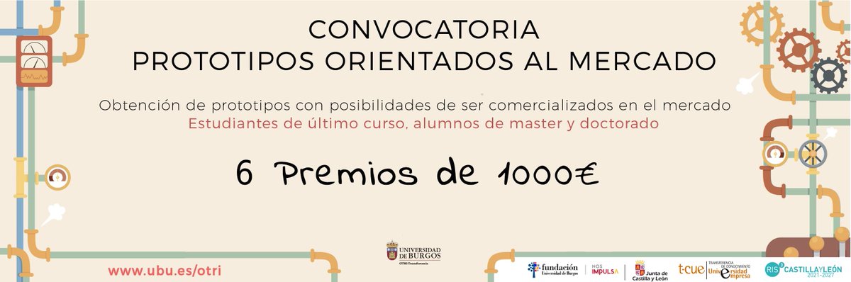 UBUinvestiga's tweet image. #Convocatoria_UBU | Últimos días para inscribirte en la Convocatoria Prototipos Orientados al Mercado. Curso 2025 - 2026 #TCUE
• Estudiantes de último curso, alumnos de máster y doctorado y egresados desde 2023
• Plazo: 31 de octubre de 2025 (14:00 h).
►ubu.es/te-interesa/co…