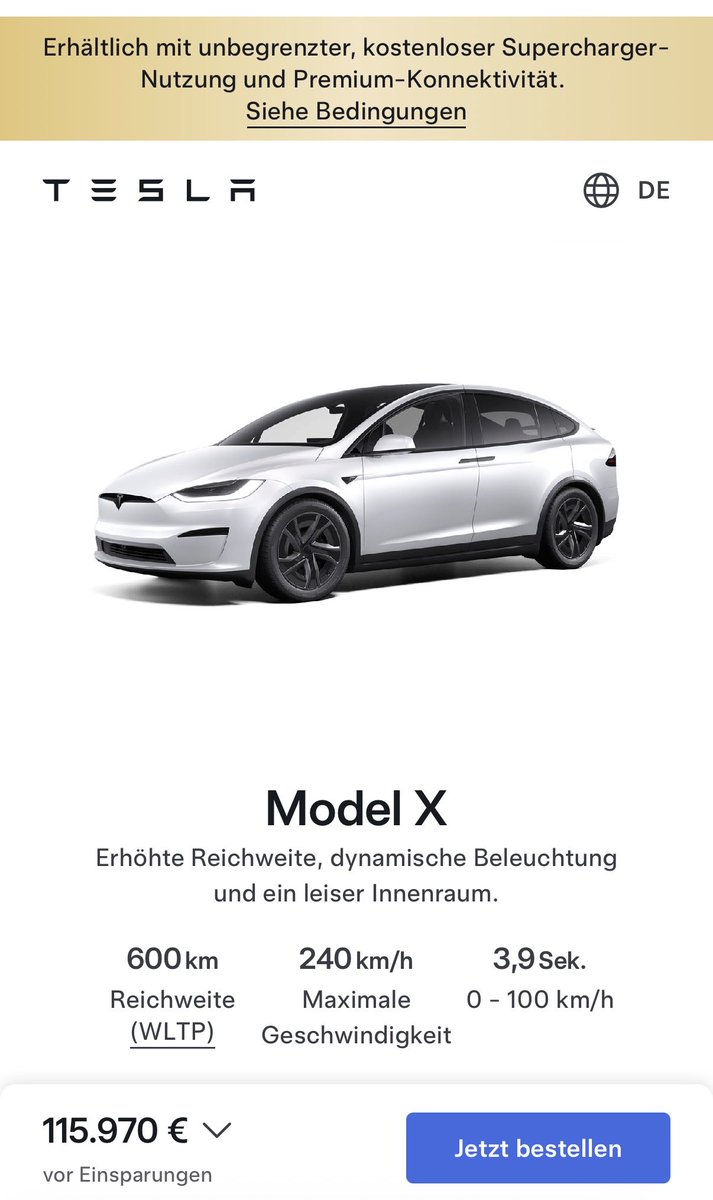 #Tesla #ModelS und #ModelX sind endlich auch wieder in Deutschland bestellbar. Dazu gibt es, wie in alten Zeiten, ein lebenslanges kostenloses Laden am Supercharger mit dazu. Das relativiert den hohen Preis im Vergleich zu Mitbewerbern, vor allem für Vielfahrer deutlich 👍🏻