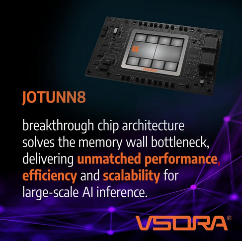 Breaking News: VSORA officially taped out Jotunn8, our signature chip dedicated to AI inference for hashtag#DataCenters — just months after closing our fundraising round!