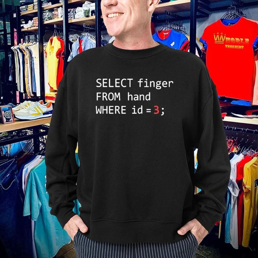 teefeetshirt's tweet image. Select Finger From Hand Where ID3 T-shirt
“Select Finger From Hand Where ID=3” — a tee for coders, nerds, and anyone who loves clever tech humor
👉 Get yours now: nobleteeshirt.com/product/offici…
#SQLHumor #TechTee #ProgrammerLife #GeekStyle #AltCulture #nobleteeshirt