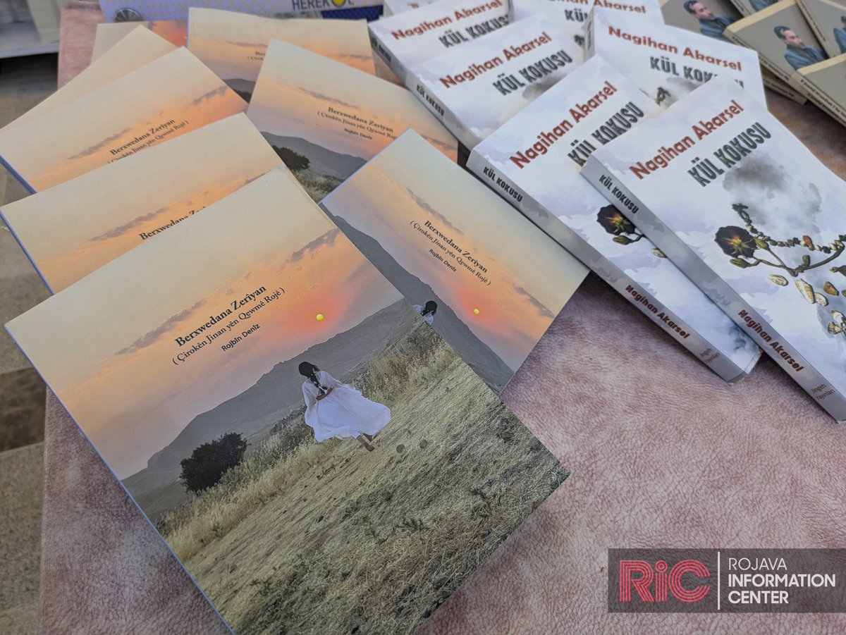 RojavaIC's tweet image. This week, Qamishlo is hosting its 9th annual Herekol International Book Fair, with local and international publishers of Kurdish, Arabic, Armenian, Turkish, Syriac and English literature. The fair features 140,000 books alongside workshops, panels, and cultural activities.