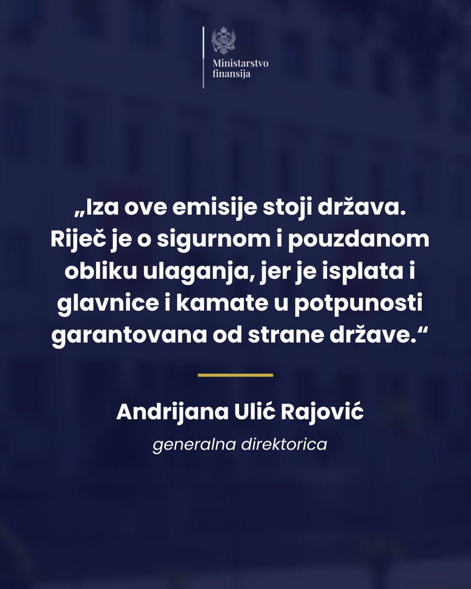 📌 Generalna direktorica Direktorata za javni dug, Andrijana Ulić Rajović, bila je gost emisije “Boje jutra” na TV Vijesti 🎥

💬Tema: Prva emisija domaćih državnih obveznica namijenjena stanovništvu
