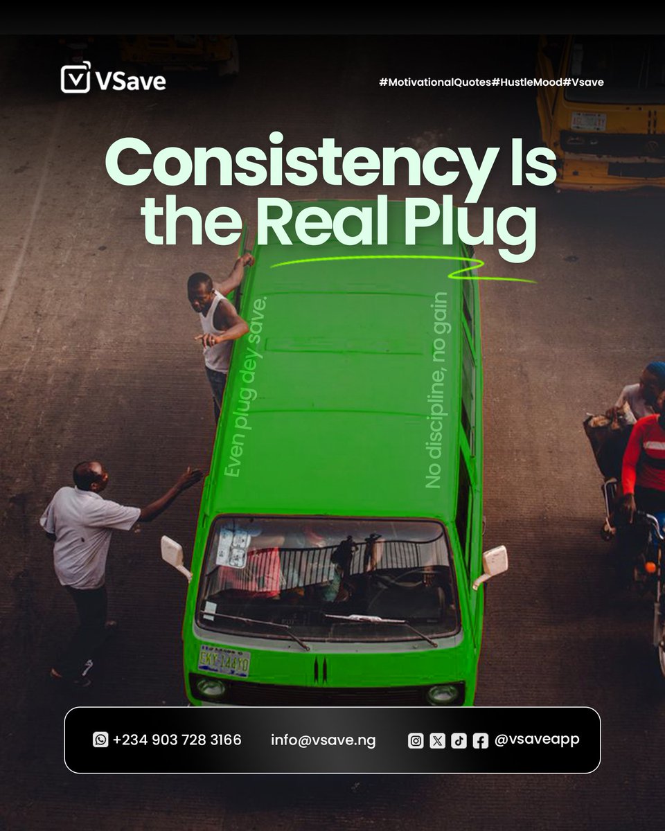 VSave_'s tweet photo. Even plug dey save. π
No consistency, no gain. π
#VSavecommunity #HustleMood #StayConsistent #NaHustleWeDey https://t.co/0xpbwunumJ