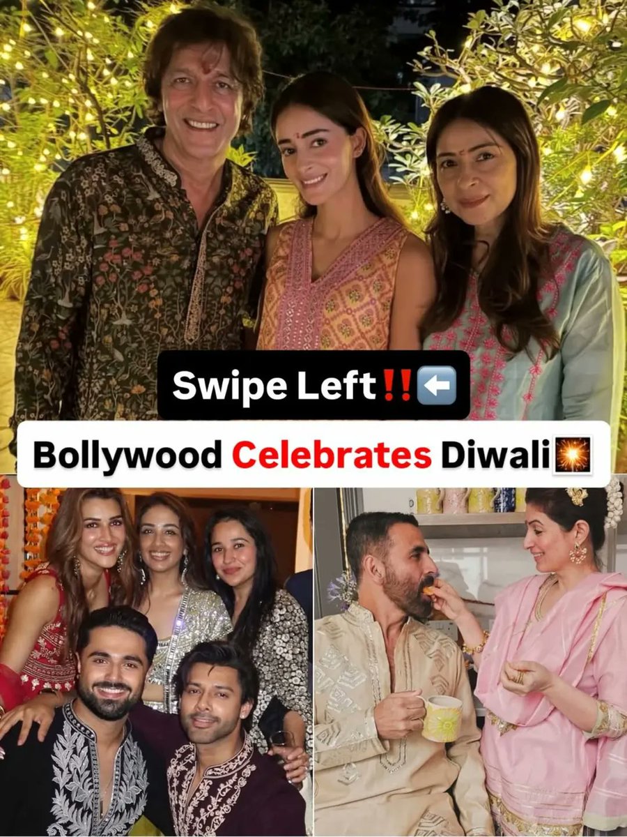Tellymantra's tweet photo. Here’s how Bollywood stars celebrated Diwali 2025🪔❤️

#bollywood #Diwali #tellymantra https://t.co/bwuCU073An