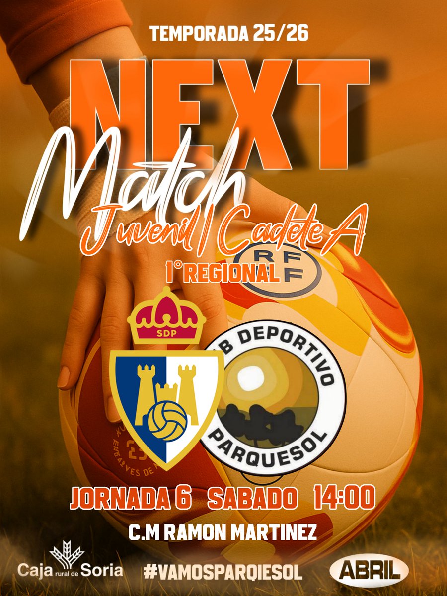 CD Parquesol (@cdparquesol) on Twitter photo 📅 Jornada 6 | Juvenil/Cadete A
Nuestras chicas viajan este sábado hasta Ponferrada para enfrentarse a @ponferradinafem , en un nuevo reto de liga 💪
🕑 Sábado | 14:00h
📍 Campo de la Ponferradina
#VamosParquesol #CajaRuraldeSoria 📅 Jornada 6 | Juvenil/Cadete A
Nuestras chicas viajan este sábado hasta Ponferrada para enfrentarse a @ponferradinafem , en un nuevo reto de liga 💪
🕑 Sábado | 14:00h
📍 Campo de la Ponferradina
#VamosParquesol #CajaRuraldeSoria