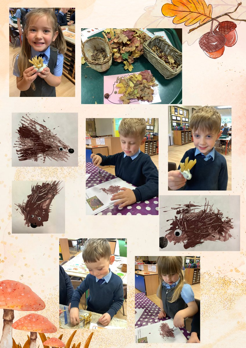 We have been creating artwork inspired by hedgehogs, using a variety of different tools and materials