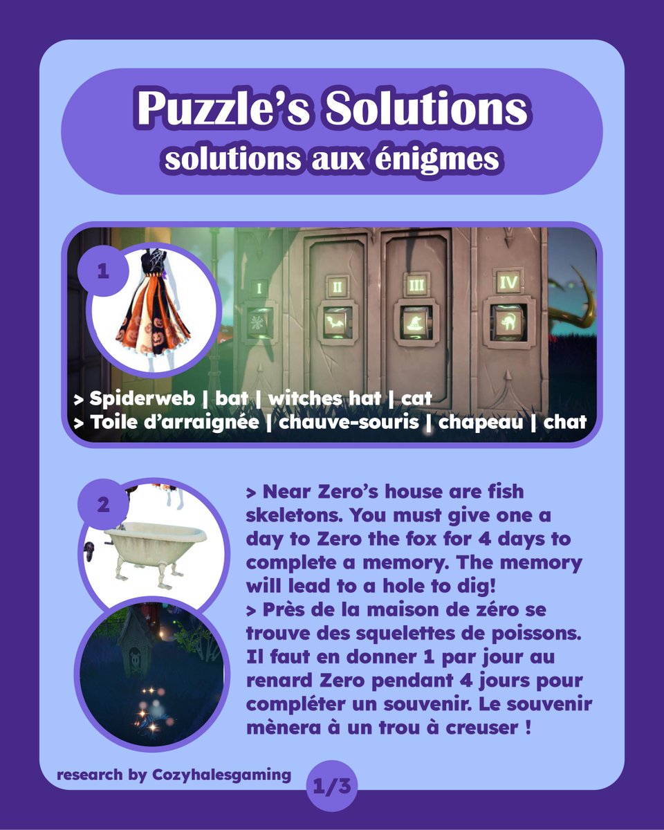 dreamlightpaper's tweet photo. happy event day in disney dreamlight valley 🔮💖

here's all the solutions of the puzzles / quests, hope its clear  ⬇ 

et pour mes bg francophones, les solutions de l'event sont bilingues 😌

sources : deamlight leaks / research by Cozyhalesgaming !

#disneydreamlightvalley https://t.co/p5vEbNJsKM