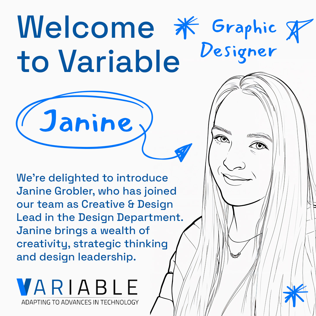 variable_data's tweet photo. We’re excited to welcome Janine Grobler to the Variable team as our new Create &amp; Design Lead!

Welcome to the team, Janine — we’re thrilled to have you on board! 🚀

#TeamVariable #CreativeLeadership #DesignWithPurpose #WelcomeToTheTeam #CreateAndDesign https://t.co/DN70A2HjC3