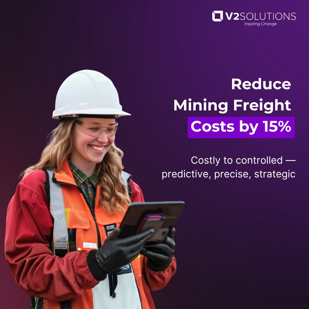 v2solutions's tweet image. Hidden costs in freight ops erode mining margins — idle port fees, demurrage, missed deliveries.
#AIbulkfreight optimization helps:
🔹 10–15% lower freight costs
🔹 25% fewer penalties
🔹 12% higher fleet use
Turn logistics blind spots into ROI v2solutions.com/blogs/ai-bulk-…